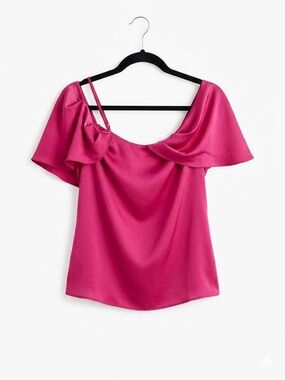 Ramy Brook Draped Off-Shoulder Satin Camisole in Rose / Pink